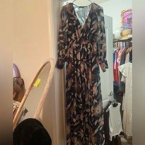 Split train maxi dress